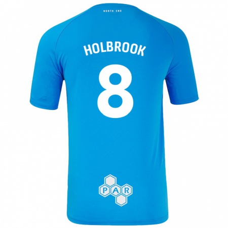 Kandiny Enfant Maillot Jess Holbrook #8 Bleu Ciel Tenues Extérieur 2024/25 T-Shirt