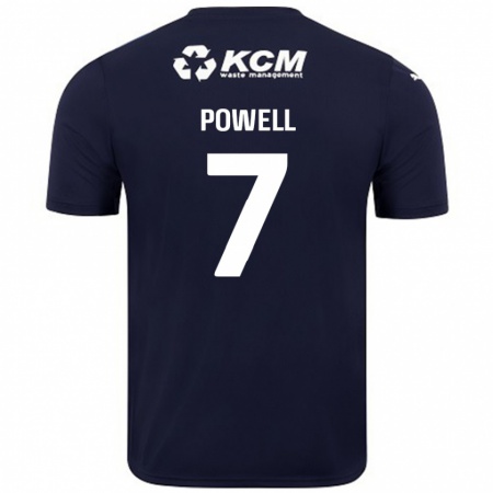 Kandiny Enfant Maillot Joe Powell #7 Bleu Marine Tenues Extérieur 2024/25 T-Shirt