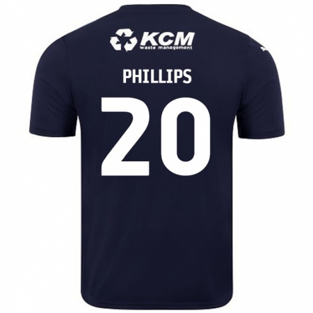 Kandiny Enfant Maillot Dillon Phillips #20 Bleu Marine Tenues Extérieur 2024/25 T-Shirt