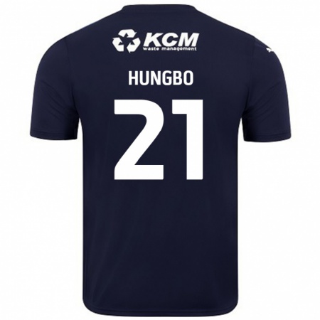 Kandiny Enfant Maillot Joseph Hungbo #21 Bleu Marine Tenues Extérieur 2024/25 T-Shirt