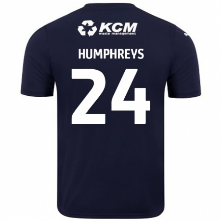 Kandiny Enfant Maillot Cameron Humphreys #24 Bleu Marine Tenues Extérieur 2024/25 T-Shirt