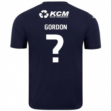 Kandiny Enfant Maillot Owain Gordon #0 Bleu Marine Tenues Extérieur 2024/25 T-Shirt