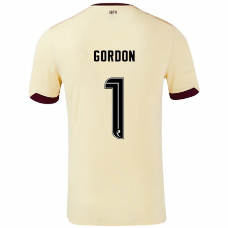 Kandiny Enfant Maillot Craig Gordon #1 Crème Bordeaux Tenues Extérieur 2024/25 T-Shirt