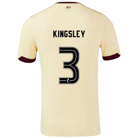 Kandiny Enfant Maillot Stephen Kingsley #3 Crème Bordeaux Tenues Extérieur 2024/25 T-Shirt