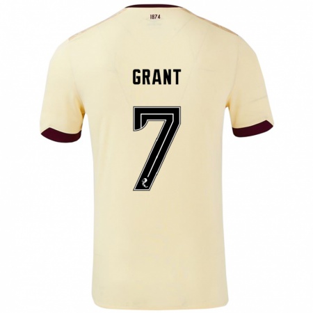 Kandiny Enfant Maillot Jorge Grant #7 Crème Bordeaux Tenues Extérieur 2024/25 T-Shirt