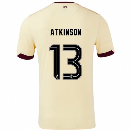 Kandiny Enfant Maillot Nathaniel Atkinson #13 Crème Bordeaux Tenues Extérieur 2024/25 T-Shirt