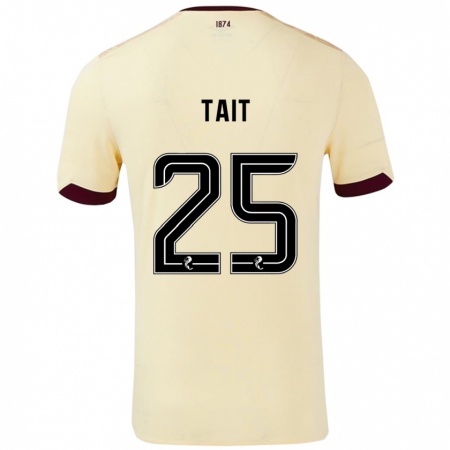 Kandiny Enfant Maillot Macaulay Tait #25 Crème Bordeaux Tenues Extérieur 2024/25 T-Shirt