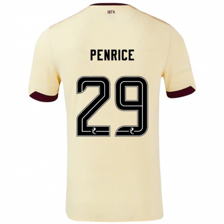 Kandiny Enfant Maillot James Penrice #29 Crème Bordeaux Tenues Extérieur 2024/25 T-Shirt