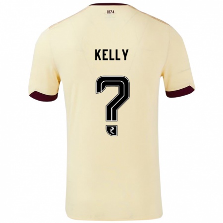 Kandiny Enfant Maillot Ryan Kelly #0 Crème Bordeaux Tenues Extérieur 2024/25 T-Shirt