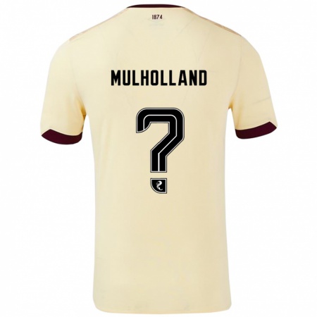 Kandiny Enfant Maillot James Mulholland #0 Crème Bordeaux Tenues Extérieur 2024/25 T-Shirt