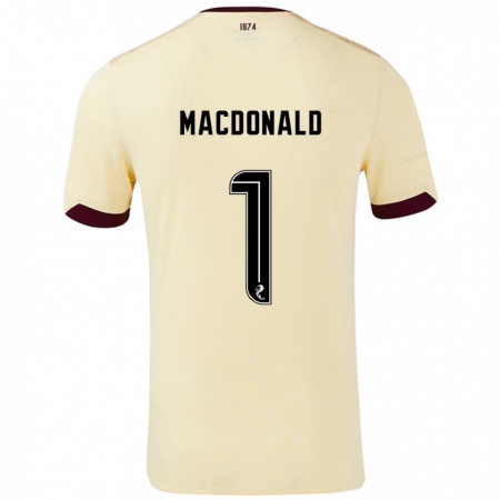 Kandiny Enfant Maillot Jamie Macdonald #1 Crème Bordeaux Tenues Extérieur 2024/25 T-Shirt