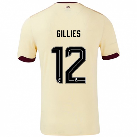 Kandiny Enfant Maillot Matthew Gillies #12 Crème Bordeaux Tenues Extérieur 2024/25 T-Shirt