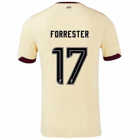 Kandiny Enfant Maillot Adam Forrester #17 Crème Bordeaux Tenues Extérieur 2024/25 T-Shirt