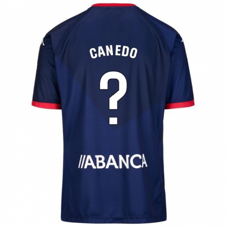 Kandiny Enfant Maillot Damián Canedo #0 Bleu Marine Tenues Extérieur 2024/25 T-Shirt