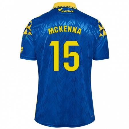 Kandiny Enfant Maillot Scott Mckenna #15 Bleu Jaune Tenues Extérieur 2024/25 T-Shirt