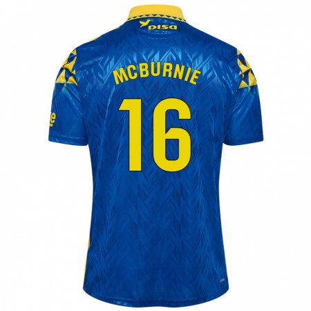 Kandiny Enfant Maillot Oli Mcburnie #16 Bleu Jaune Tenues Extérieur 2024/25 T-Shirt