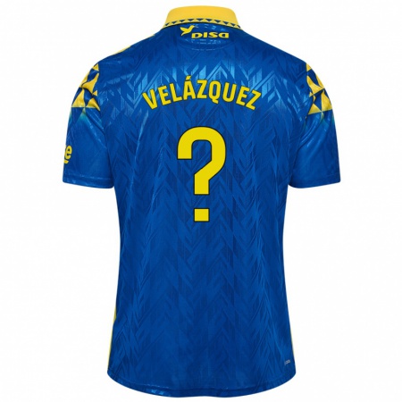 Kandiny Enfant Maillot Brian Velázquez #0 Bleu Jaune Tenues Extérieur 2024/25 T-Shirt