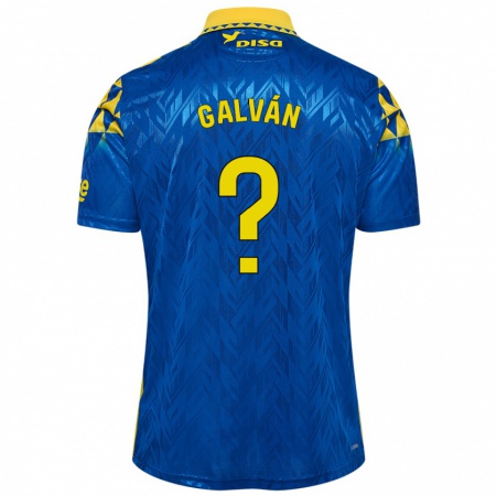 Kandiny Enfant Maillot Carlos Galván #0 Bleu Jaune Tenues Extérieur 2024/25 T-Shirt