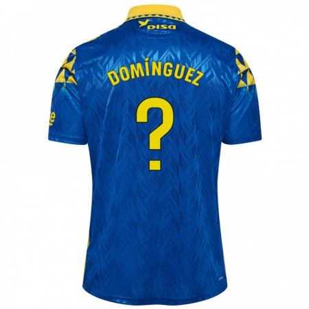 Kandiny Enfant Maillot Carlos Domínguez #0 Bleu Jaune Tenues Extérieur 2024/25 T-Shirt