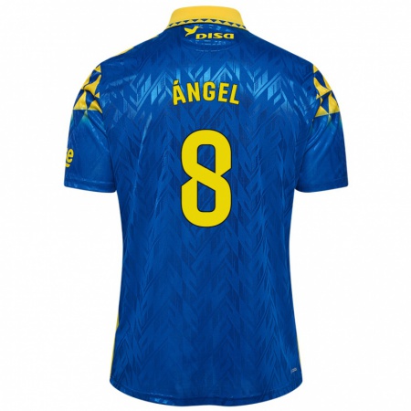 Kandiny Enfant Maillot José Ángel #8 Bleu Jaune Tenues Extérieur 2024/25 T-Shirt