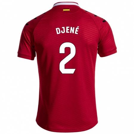 Kandiny Enfant Maillot Djené #2 Rouge Foncé Tenues Extérieur 2024/25 T-Shirt