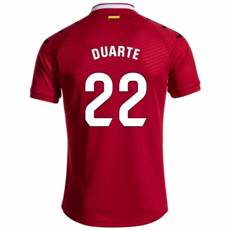 Kandiny Enfant Maillot Domingos Duarte #22 Rouge Foncé Tenues Extérieur 2024/25 T-Shirt