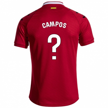 Kandiny Enfant Maillot Álex Campos #0 Rouge Foncé Tenues Extérieur 2024/25 T-Shirt