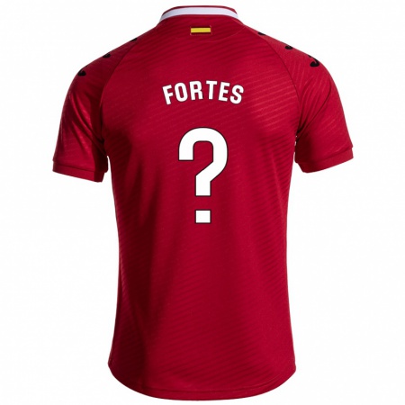 Kandiny Enfant Maillot Joel Fortes #0 Rouge Foncé Tenues Extérieur 2024/25 T-Shirt