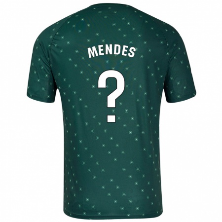 Kandiny Enfant Maillot Houboulang Mendes #0 Vert Foncé Tenues Extérieur 2024/25 T-Shirt