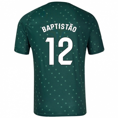 Kandiny Enfant Maillot Léo Baptistão #12 Vert Foncé Tenues Extérieur 2024/25 T-Shirt