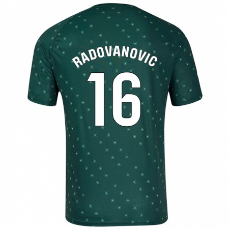 Kandiny Enfant Maillot Aleksandar Radovanovic #16 Vert Foncé Tenues Extérieur 2024/25 T-Shirt