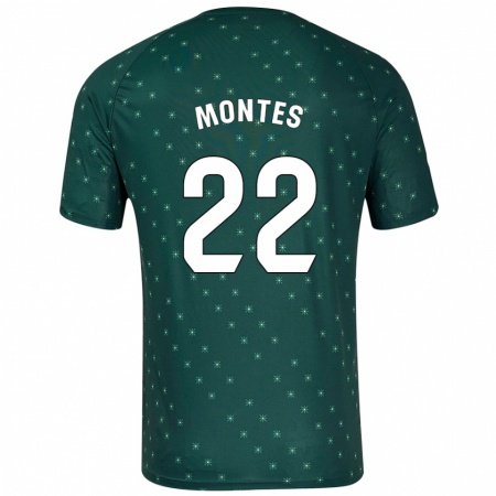 Kandiny Enfant Maillot César Montes #22 Vert Foncé Tenues Extérieur 2024/25 T-Shirt