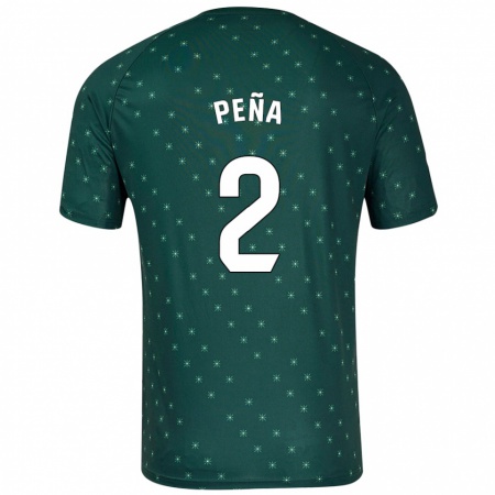 Kandiny Enfant Maillot Miguel Peña #2 Vert Foncé Tenues Extérieur 2024/25 T-Shirt