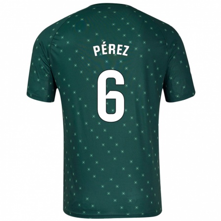 Kandiny Enfant Maillot René Pérez #6 Vert Foncé Tenues Extérieur 2024/25 T-Shirt