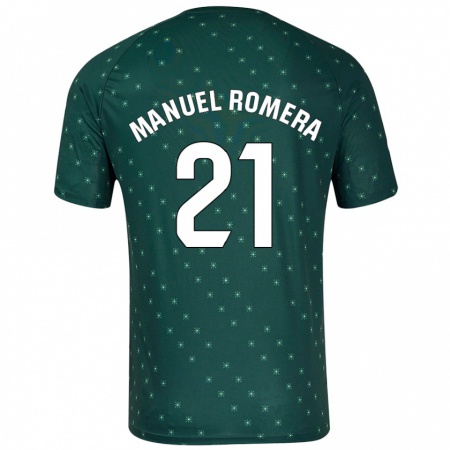 Kandiny Enfant Maillot José Manuel Romera #21 Vert Foncé Tenues Extérieur 2024/25 T-Shirt