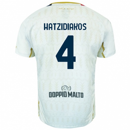 Kandiny Enfant Maillot Pantelis Hatzidiakos #4 Blanc Tenues Extérieur 2024/25 T-Shirt