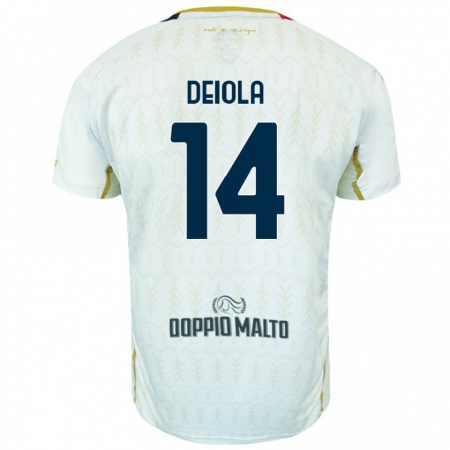 Kandiny Enfant Maillot Alessandro Deiola #14 Blanc Tenues Extérieur 2024/25 T-Shirt