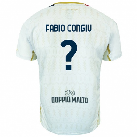 Kandiny Enfant Maillot Fabio Congiu #0 Blanc Tenues Extérieur 2024/25 T-Shirt