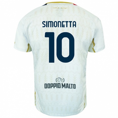 Kandiny Enfant Maillot Jacopo Simonetta #10 Blanc Tenues Extérieur 2024/25 T-Shirt