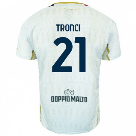 Kandiny Enfant Maillot Luca Tronci #21 Blanc Tenues Extérieur 2024/25 T-Shirt