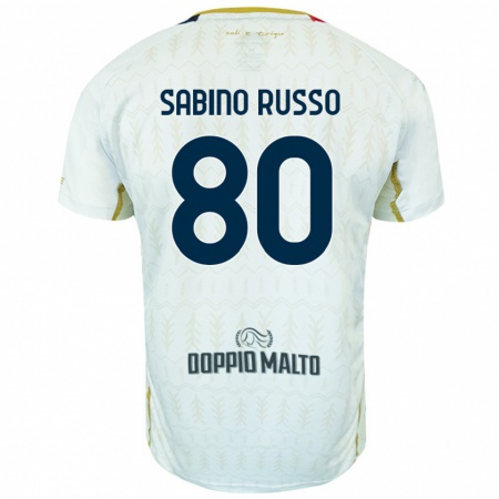 Kandiny Enfant Maillot Alessandro Sabino Russo #80 Blanc Tenues Extérieur 2024/25 T-Shirt