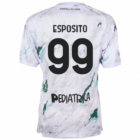 Kandiny Enfant Maillot Sebastiano Esposito #99 Gris Tenues Extérieur 2024/25 T-Shirt