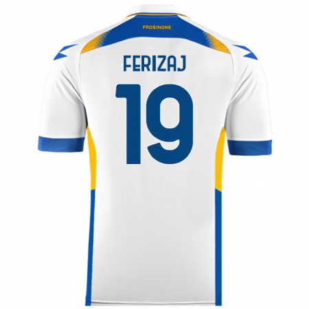 Kandiny Enfant Maillot Justin Ferizaj #19 Blanc Tenues Extérieur 2024/25 T-Shirt