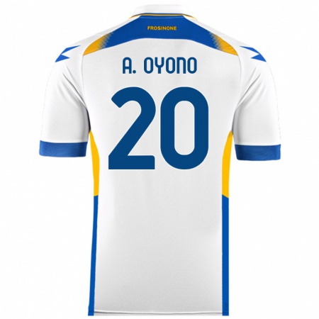 Kandiny Enfant Maillot Anthony Oyono #20 Blanc Tenues Extérieur 2024/25 T-Shirt