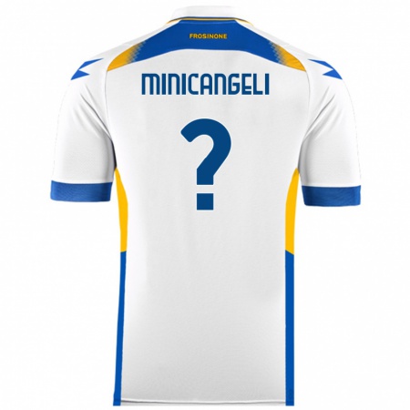 Kandiny Enfant Maillot Francesco Minicangeli #0 Blanc Tenues Extérieur 2024/25 T-Shirt