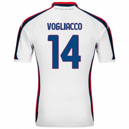 Kandiny Enfant Maillot Alessandro Vogliacco #14 Blanc Tenues Extérieur 2024/25 T-Shirt