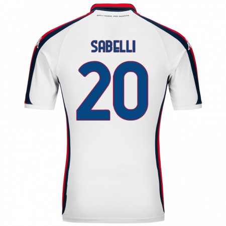 Kandiny Enfant Maillot Stefano Sabelli #20 Blanc Tenues Extérieur 2024/25 T-Shirt