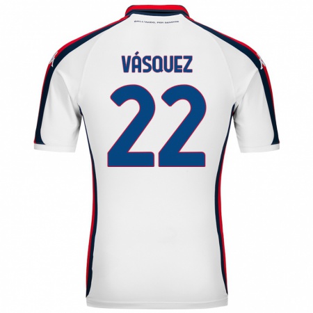 Kandiny Enfant Maillot Johan Vásquez #22 Blanc Tenues Extérieur 2024/25 T-Shirt