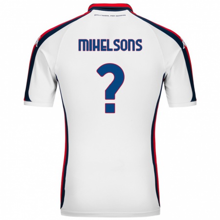 Kandiny Enfant Maillot Rendijs Mihelsons #0 Blanc Tenues Extérieur 2024/25 T-Shirt