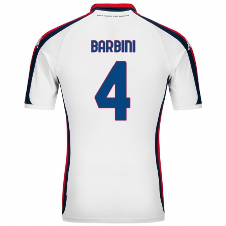 Kandiny Enfant Maillot Matteo Barbini #4 Blanc Tenues Extérieur 2024/25 T-Shirt